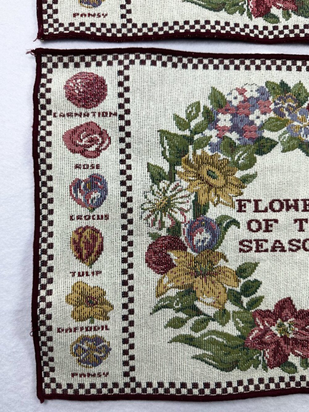 Vintage Flowers Of The Seasons 2 Wall Art Decor Tapestry Placemats DIY 17x12.5 - Picture 6 of 10